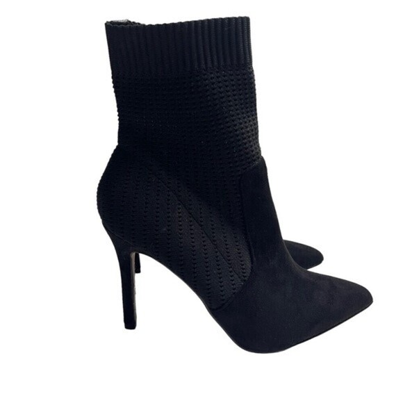 Catherine Malandrino Boots 9.5 Dnonita Black Stretch Knit Sock Bootie Heel - Picture 4 of 9